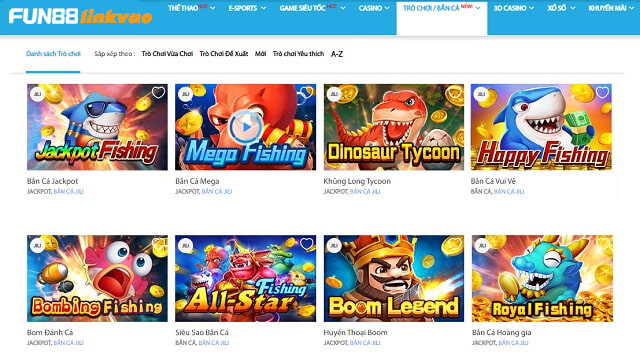 Cung cấp đa dạng game bắn cá