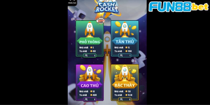 Luật chơi đánh bài Cash Rocket trên Fun88