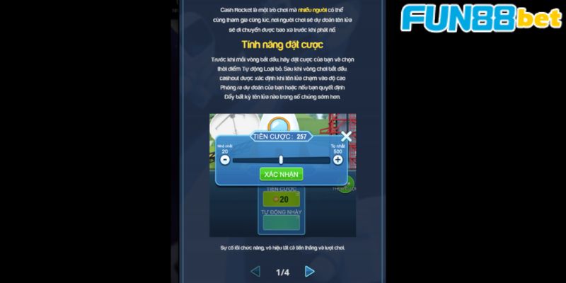 Hướng dẫn cách tham gia chơi Cash Rocket tại Fun88