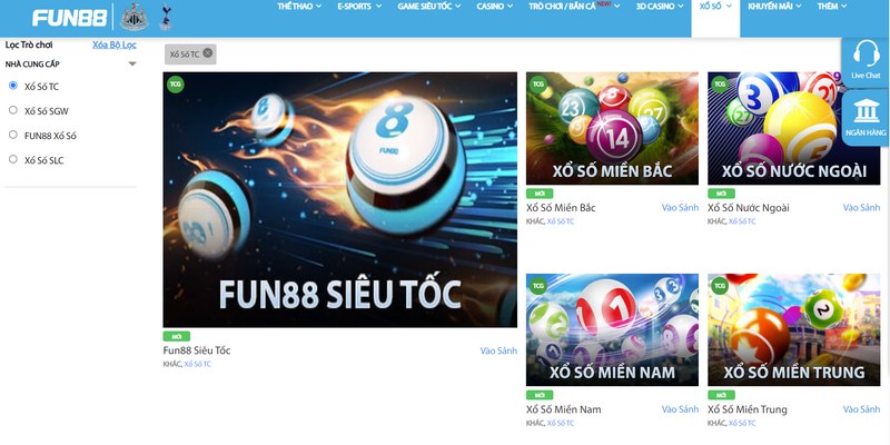 Giới thiệu về sảnh cược Xổ Số TC